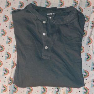 NWT J Crew Men's Gray Long Sleeve Henley size medium